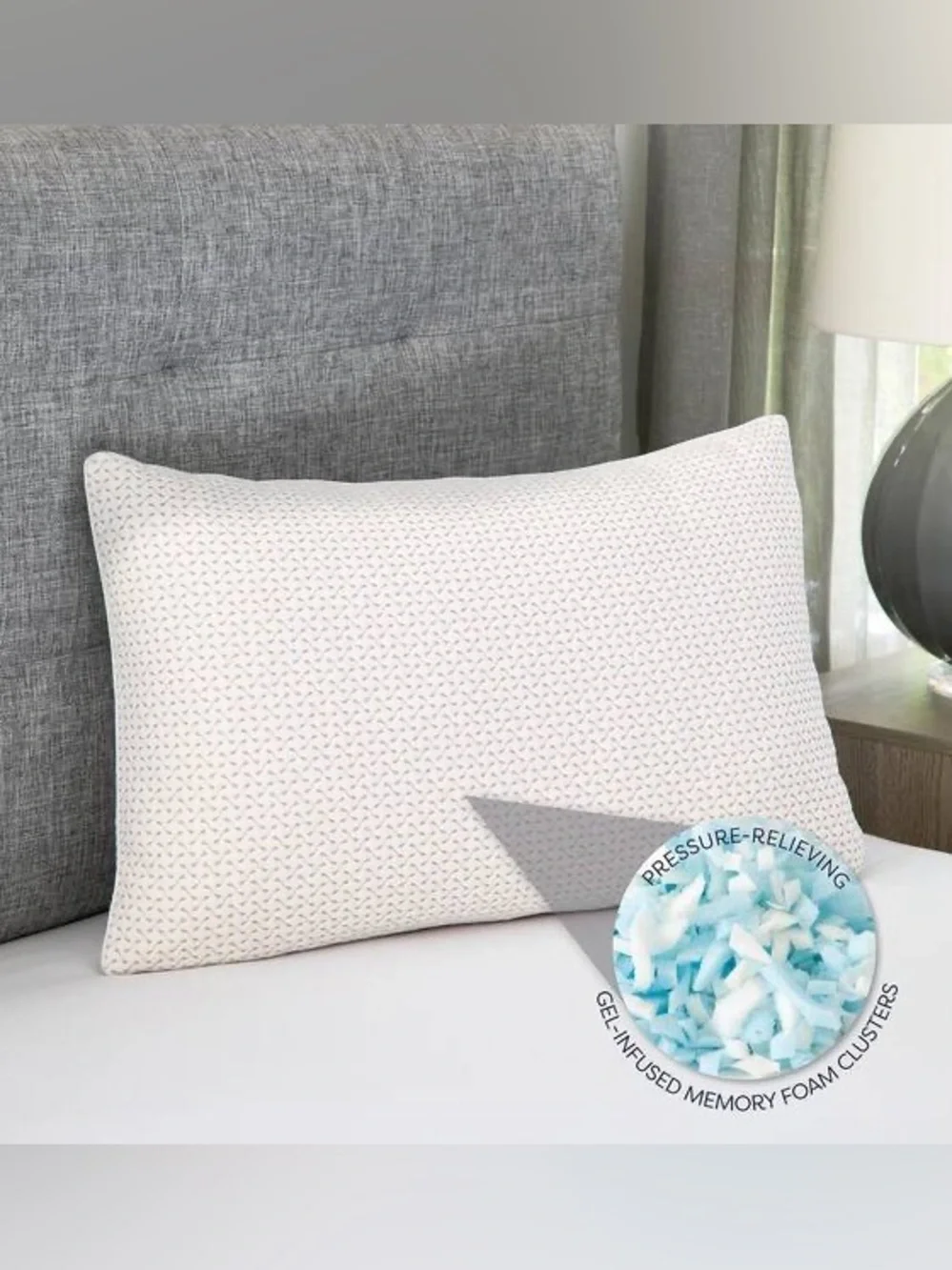 Copper Supportive Memory Foam Cluster Pillow - White/Cream